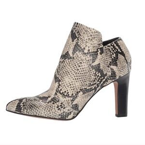 Franco Sarto | Faux Snakeskin Print Kora Dress Heeled Ankle Booties   Like New